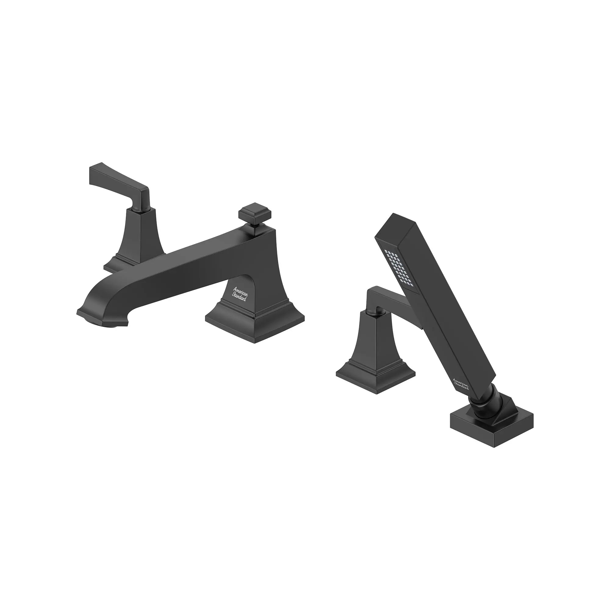 Town Square® S Bathub Faucet With Lever Handles and Personal Shower for Flash® Rough-in Valve // MATTE BLACK // 168889_TownSquareS_SiloLeft_T455901.243_0002_Jan2023_0_CDNwebp.webp