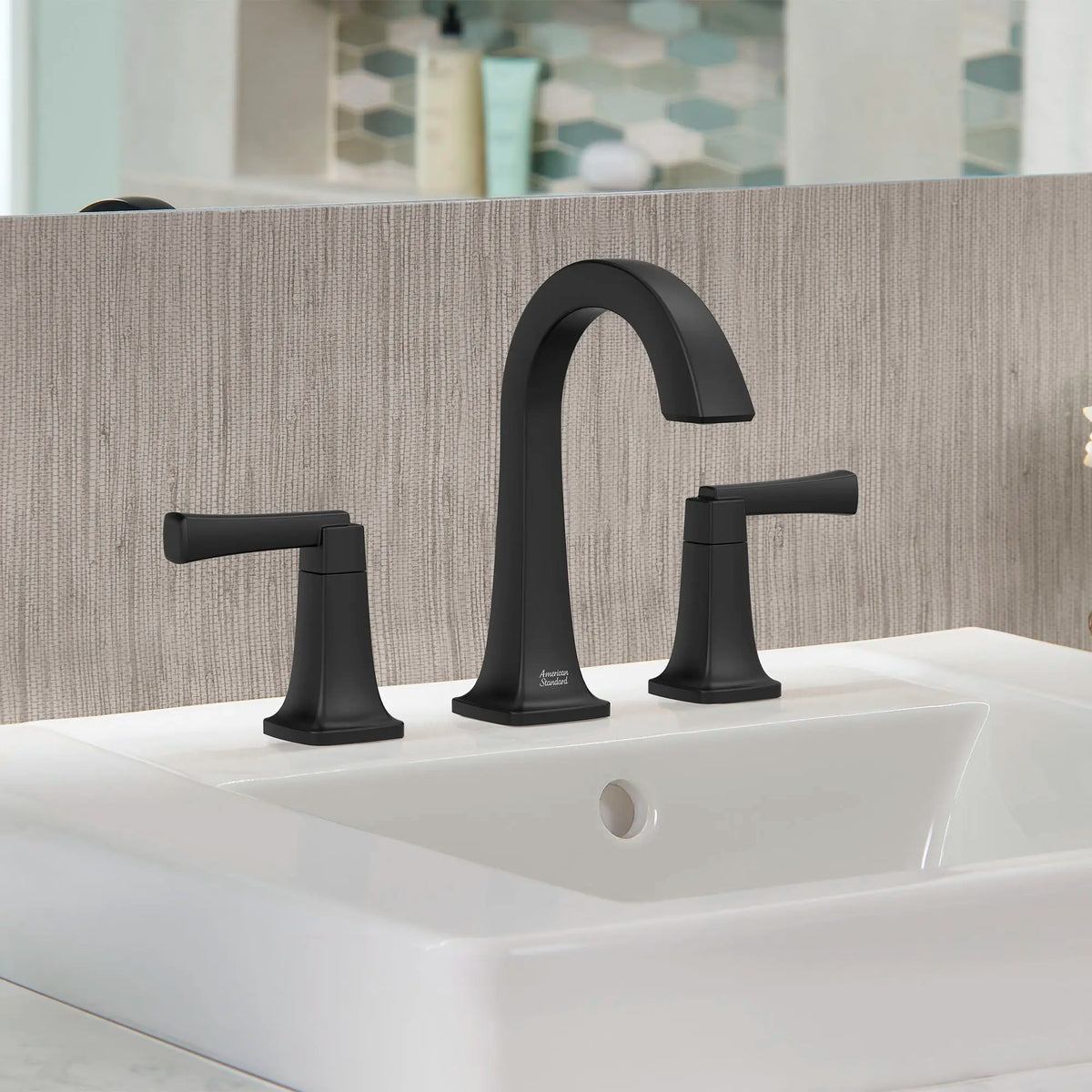 Townsend® 8-Inch Widespread 2-Handle Bathroom Faucet 1.2 gpm/4.5 L/min With Lever Handles // MATTE BLACK // 169048_Townsend_EnvironmentCloseup_7353801.243_0001May2023_0_CDNwebp_39261764-7f05-4c23-9ed8-e9d532095e4a.webp