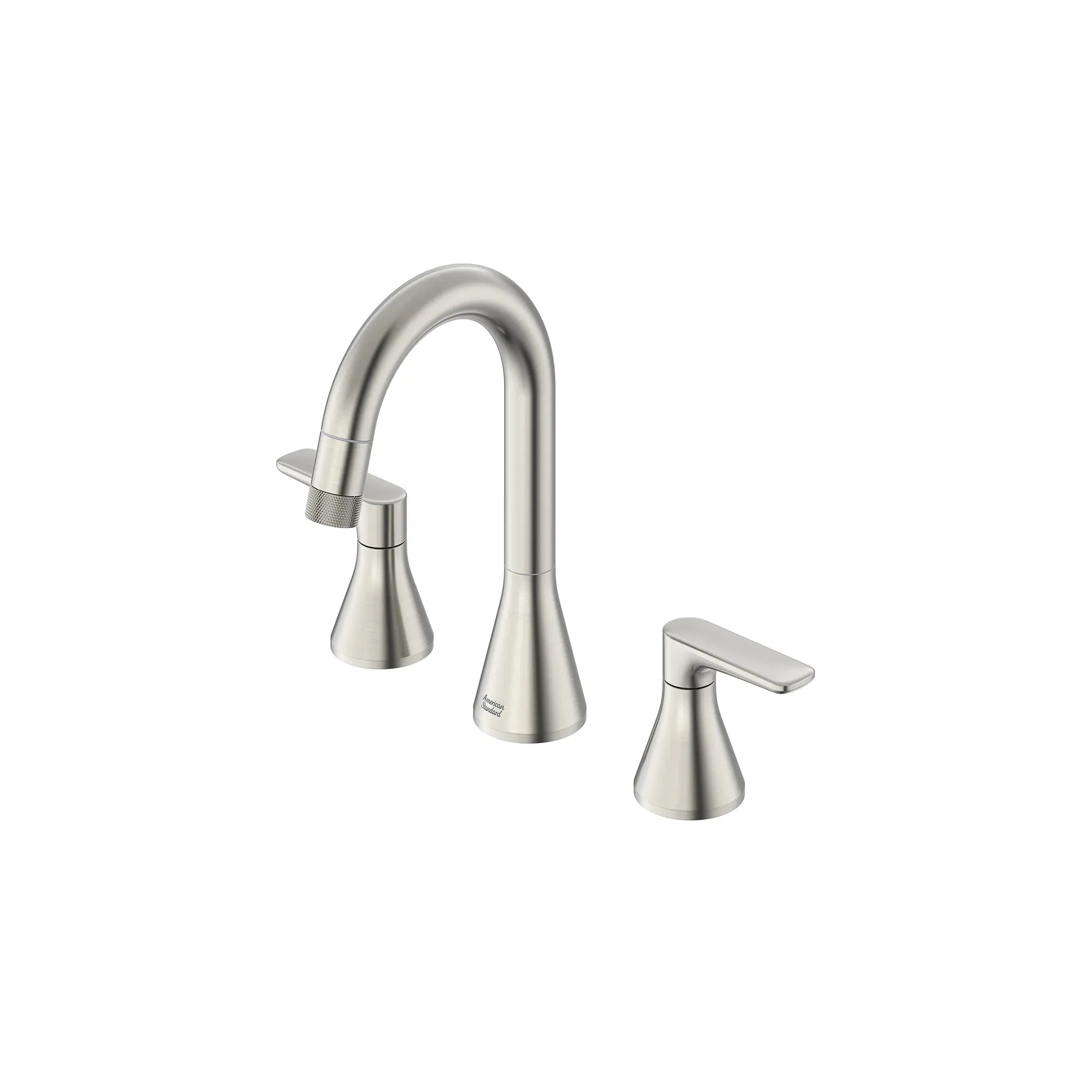 Aspirations® 8-Inch Widespread 2-Handle Pull-Down Bathroom Faucet 1.2gpm/4.5 L/min With Lever Handles // BRUSHED NICKEL // 169265_Aspirations_SiloLeft_7061821.295_0001_Jun2023_0_CDNwebp_8ca88a6b-f78b-4c70-b639-03b15798022c.webp