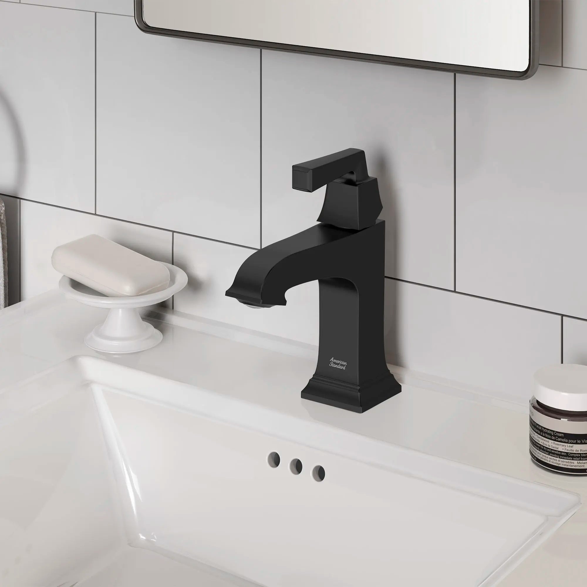 Town Square® S Single Hole Single-Handle Bathroom Faucet 1.2 gpm/4.5 L/min With Lever Handle // MATTE BLACK // 169441_TownSquareS_EnvironmentCloseUp_7455107.243_0001_Jul2023_0_CDNwebp.webp