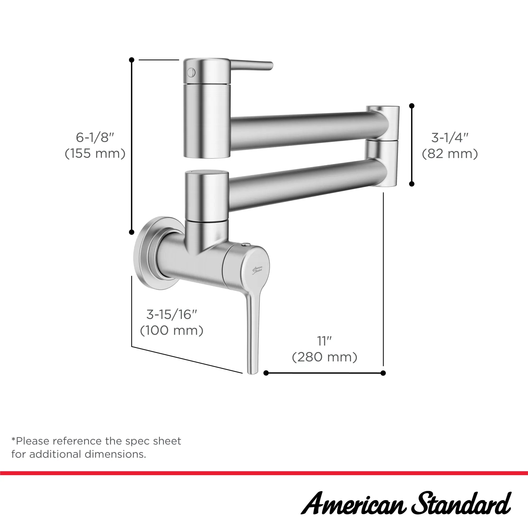 Studio® S Wall-Mount Pot Filler Kitchen Faucet // POLISHED CHROME // 169562_StudioS_Infographic_4803900_0001_JUN2023_0_CDNwebp.webp