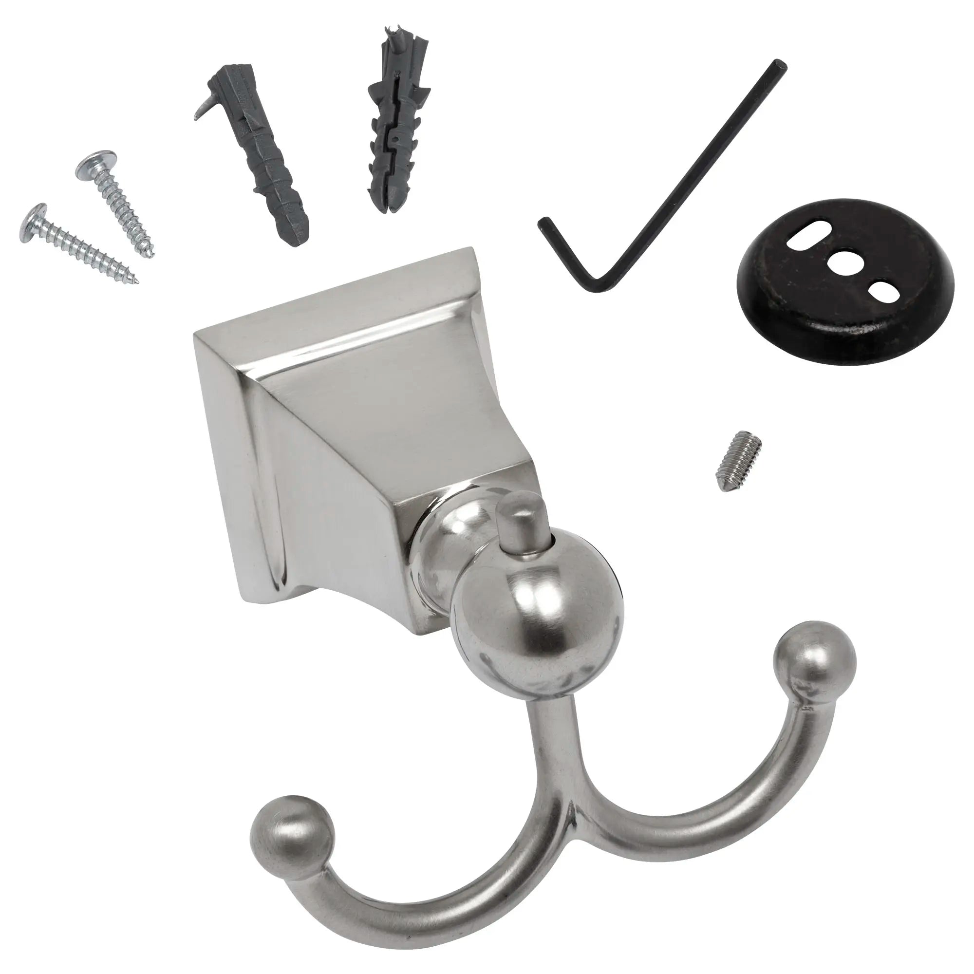 Traditional Square Double Robe Hook // BRUSHED NICKEL // 173590_P_8338210295_0_CDNwebp.webp