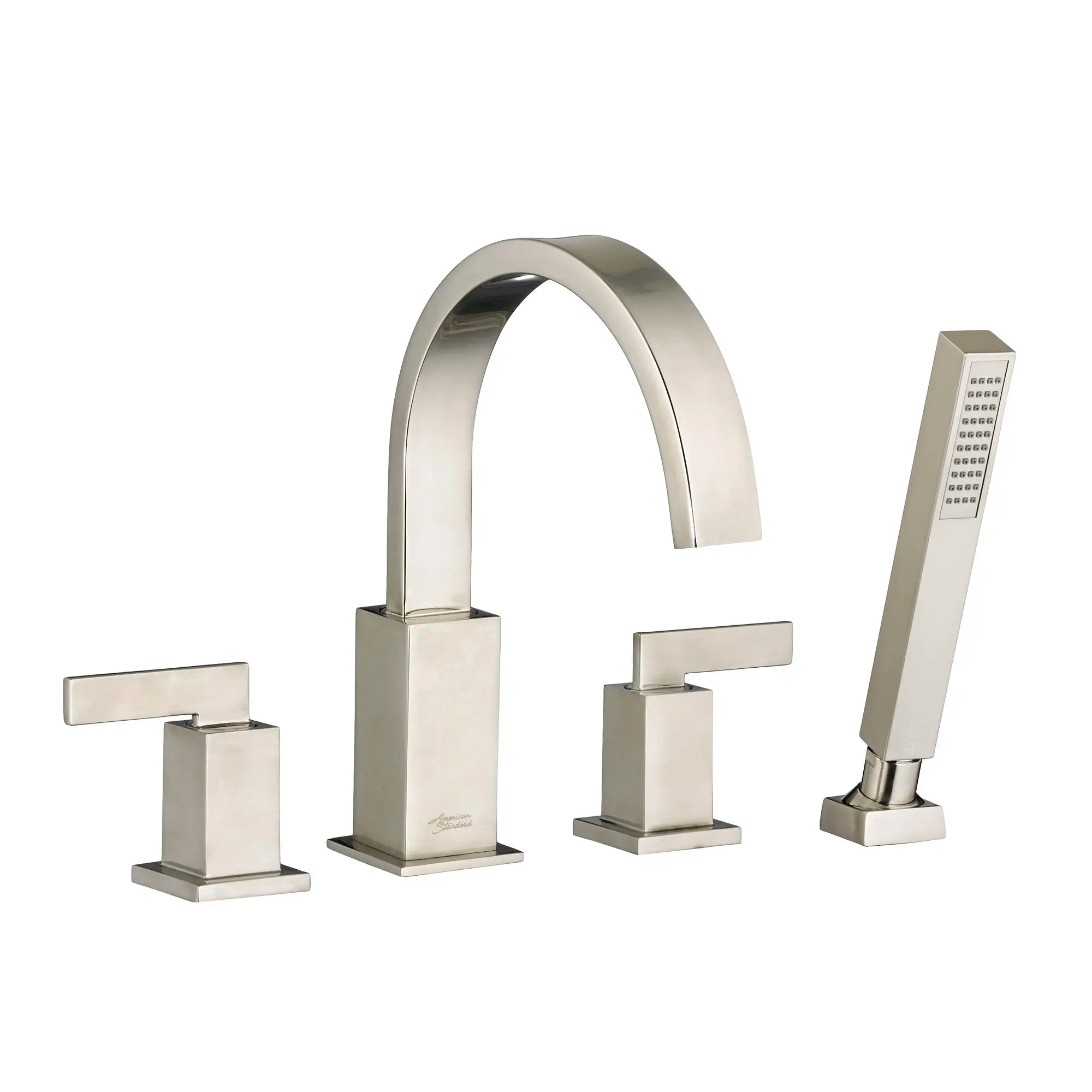 Town Square Bathtub Faucet with Personal Shower for Flash Rough-in Valve with Lever Handles // BRUSHED NICKEL // 174026_7184901295_0_CDNwebp.webp