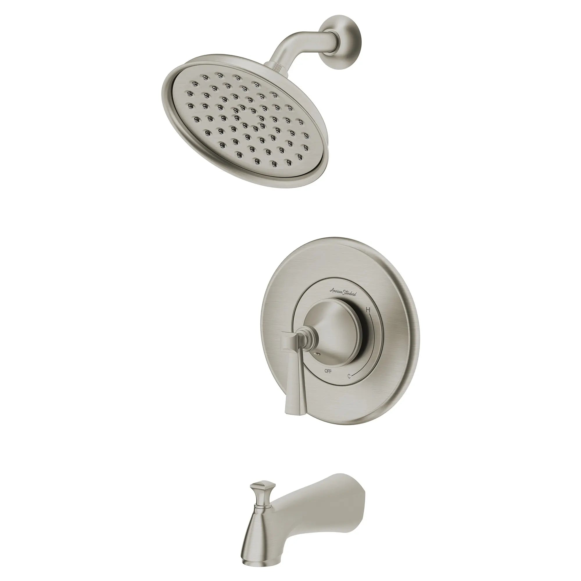 Glenmere 1.8 gpm/6.8 L/min Tub and Shower Trim Kit With Water-Saving Showerhead, Double Ceramic Pressure Balance Cartridge With Lever Handle // TUB & SHOWER / BRUSHED NICKEL // 174406_TU617502295_TU617508295_2_0_CDNwebp.webp