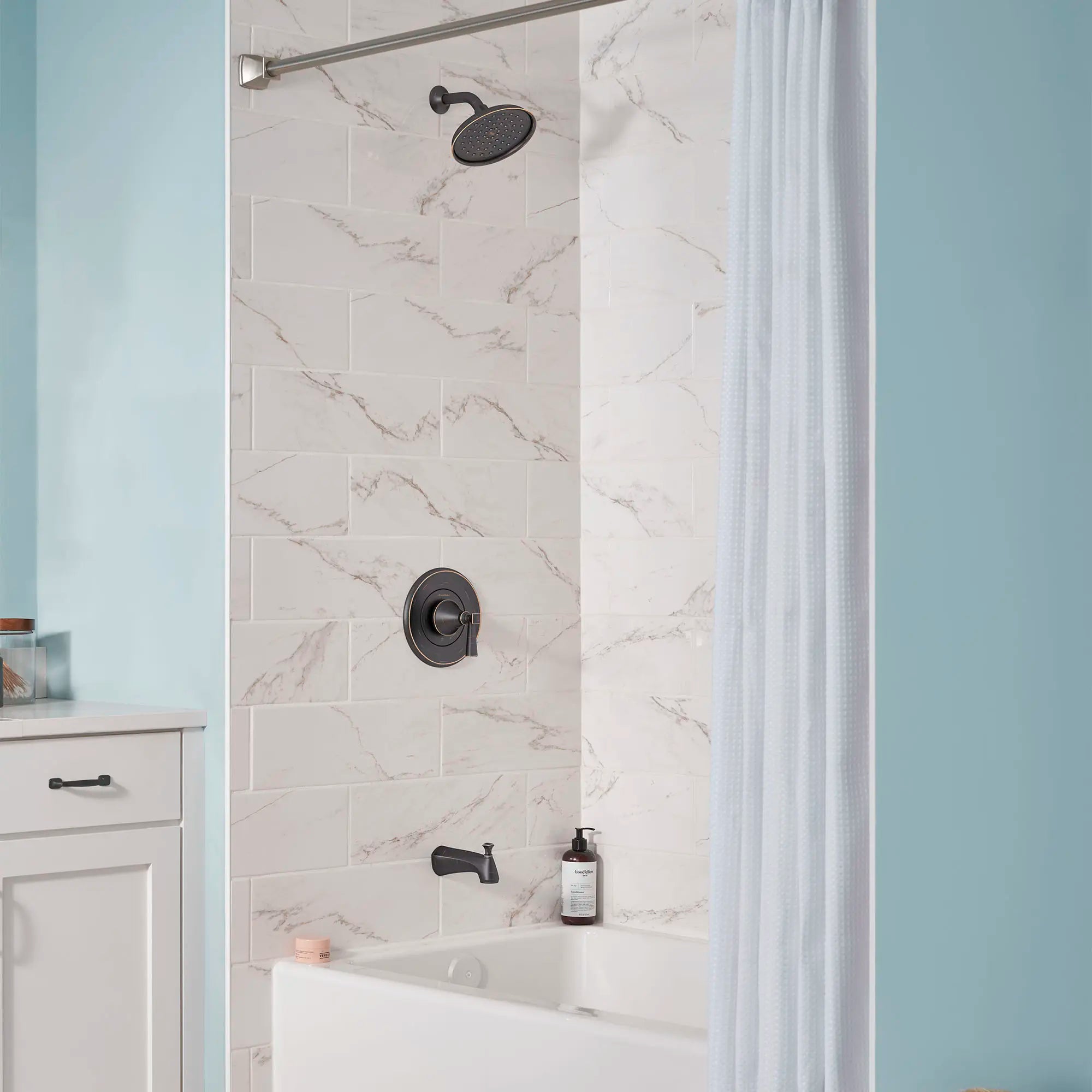 Glenmere 1.8 gpm/6.8 L/min Tub and Shower Trim Kit With Water-Saving Showerhead, Double Ceramic Pressure Balance Cartridge With Lever Handle // TUB & SHOWER / LEGACY BRONZE // 174475_B-TU617502.278_TU617508.278_0_CDNwebp_c5a1482c-77d4-4722-9812-602cf61dac3d.webp