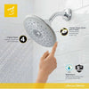 [1698374.002] Spectra Touch 7-3/16-inch 1.8 gpm/6.8 L/min 4-Function Water-Saving Showerhead - Polished Chrome