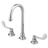 [6540270.002] Monterrey® 8-Inch Widespread Gooseneck Faucet With Wrist Blade Handles 1.5 gpm/5.7 Lpm With Flexible Underbody - Polished Chrome