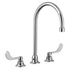 [6540178.002] Monterrey® 8-Inch Widespread 8-inch Reach Gooseneck Faucet With Wrist Blade Handles 1.5 gpm/5.7 Lpm - Polished Chrome