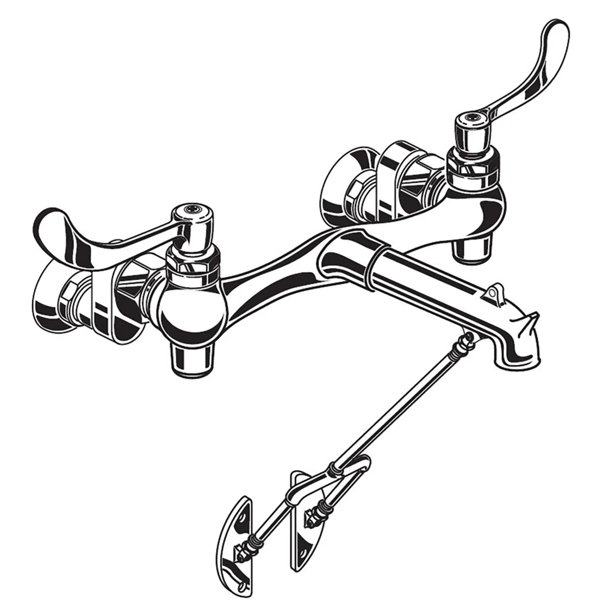 Bottom Brace Wall-Mount Service Sink Faucet With 8-Inch Vacuum Breaker Spout and Offset Shanks // POLISHED CHROME // 174817_8355110.002_0_CDNwebp.webp