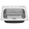 [22SB.6252283S.075] Colony® 25 x 22-Inch Stainless Steel 3-Hole Top Mount Single-Bowl ADA Kitchen Sink - Stainless Steel