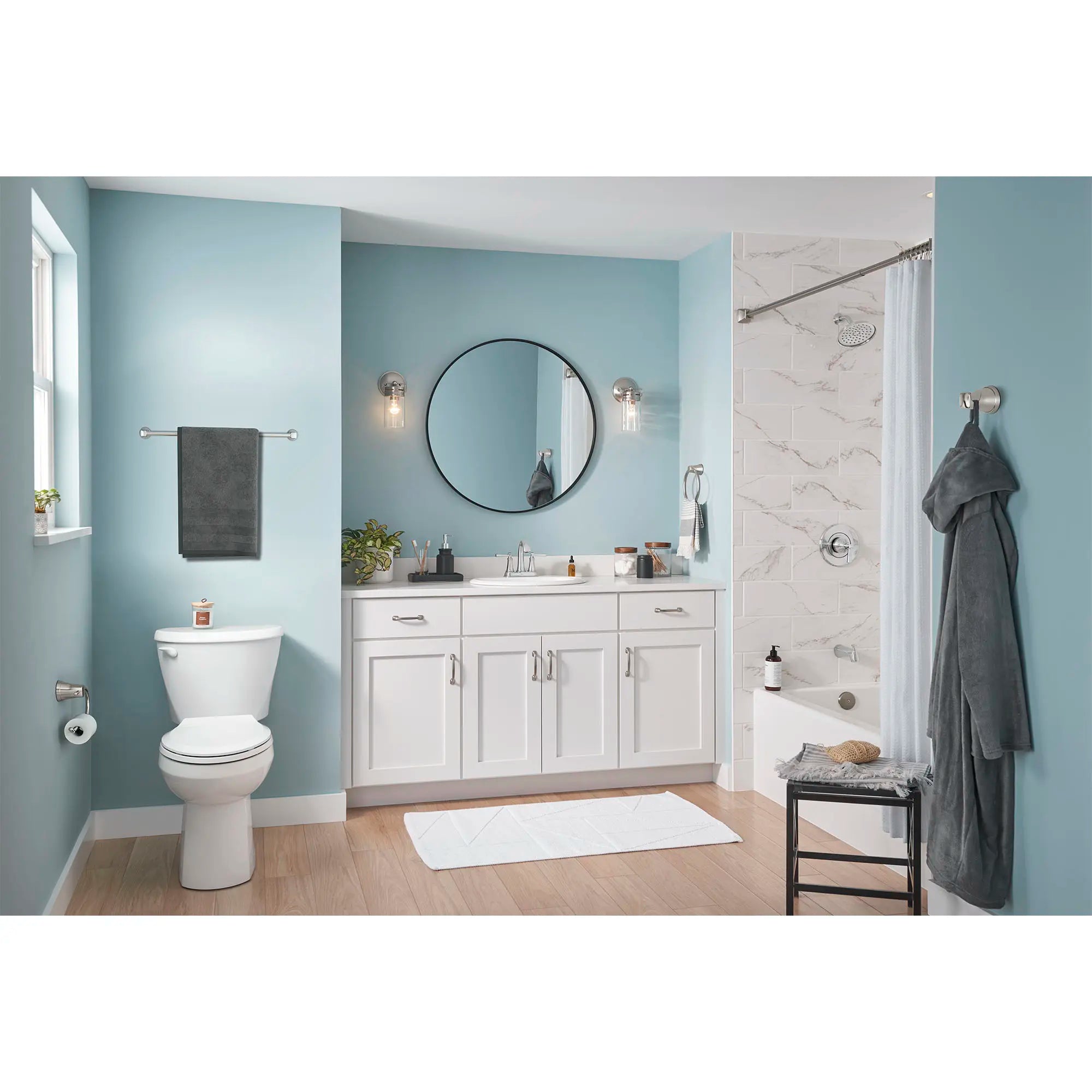 Glenmere 1.8 gpm/6.8 L/min Tub and Shower Trim Kit With Water-Saving Showerhead, Double Ceramic Pressure Balance Cartridge With Lever Handle // TUB & SHOWER / POLISHED CHROME // 175330_B-7617207.002_TU617502.002_250AA104.002_0_CDNwebp.webp