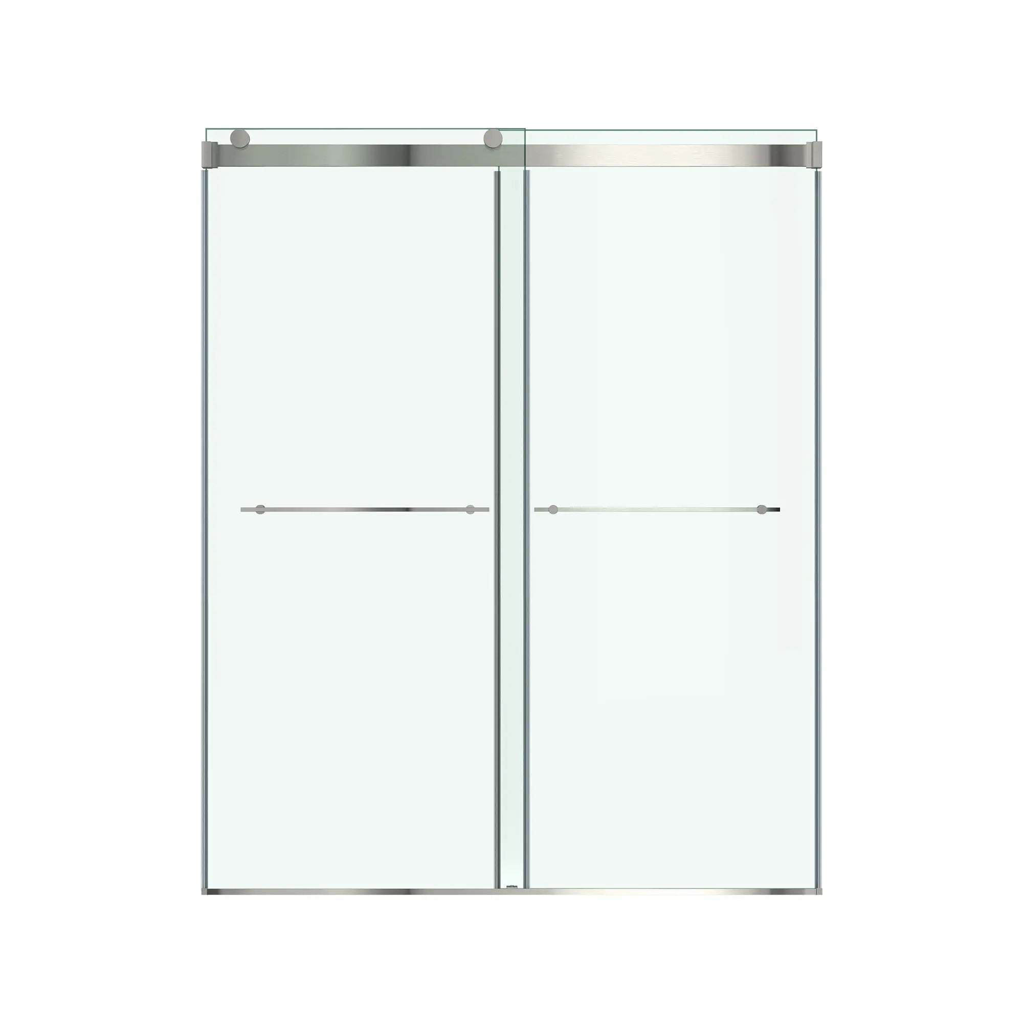 Aspirations 60 x 72-Inch Frameless Sliding Shower Door // 60 X 72 IN / BRUSHED NICKEL // 188248_Aspirations_SiloFront_AM00854400.295_0001_May2023_0_CDNwebp.webp