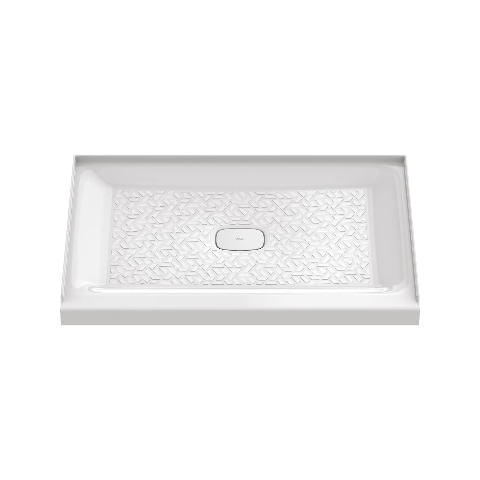 Aspirations 48 x 36-Inch Single Threshold Shower Base With Center Drain // 48 X 36 IN / CENTER / WHITE // 188282_Aspirations_SiloFront_A8022T-CO.020_0001_APRIL2023_0_CDNwebp.webp