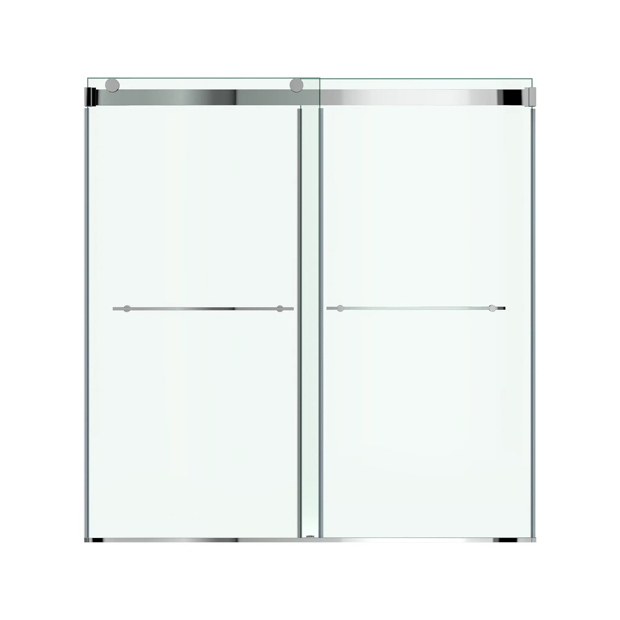 Aspirations 60 x 60-Inch Frameless Sliding Bathtub Door // 60 X 60 IN / SILVER SHINE // 188284_Aspirations_SiloFront_AM00853400.213_0001_May2023_0_CDNwebp_61c6f600-5340-4d86-801a-8d4ff9ab2318.webp