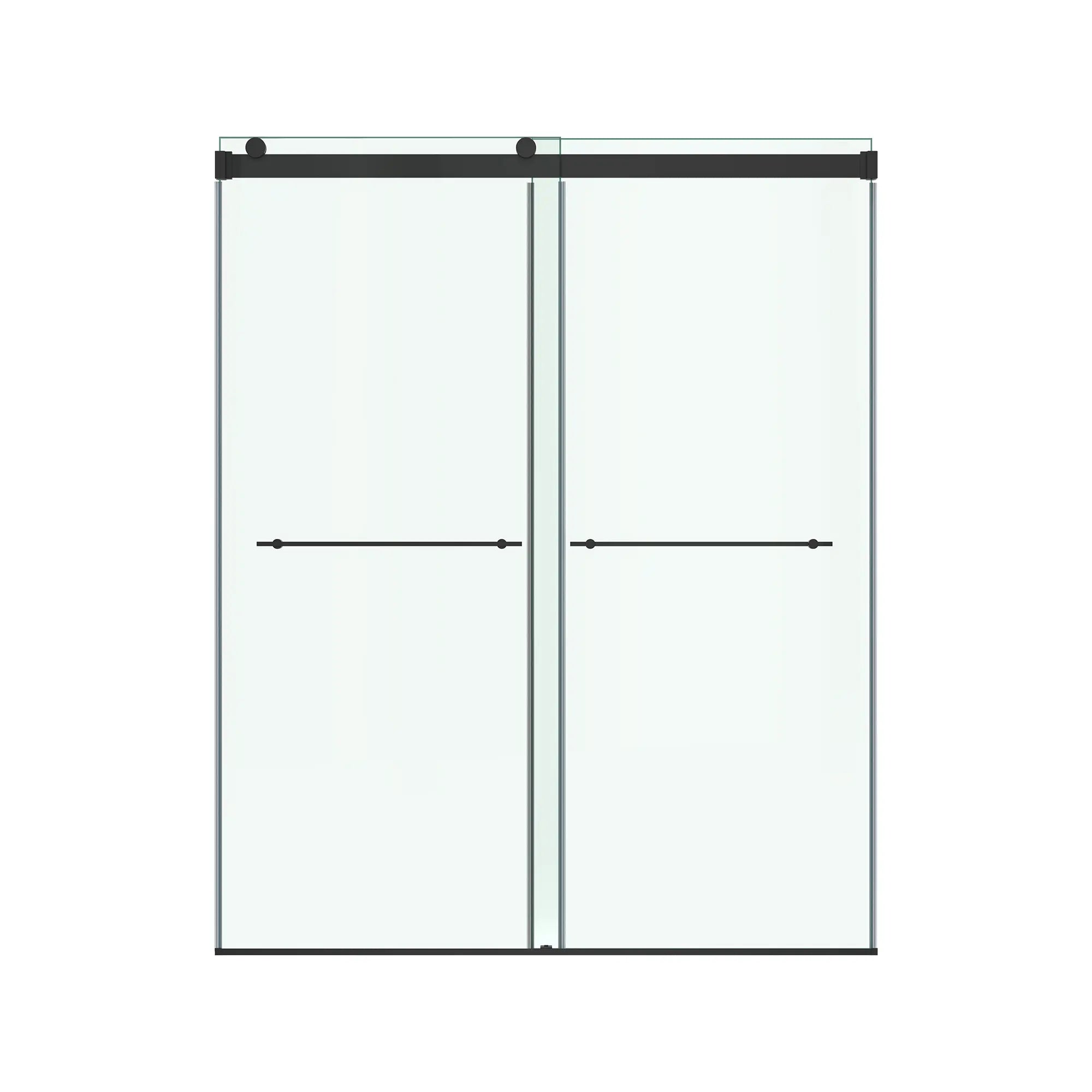 Aspirations 60 x 72-Inch Frameless Sliding Shower Door // 60 X 72 IN / MATTE BLACK // 188285_Aspirations_SiloFront_AM00854400.243_0001_May2023_0_CDNwebp.webp