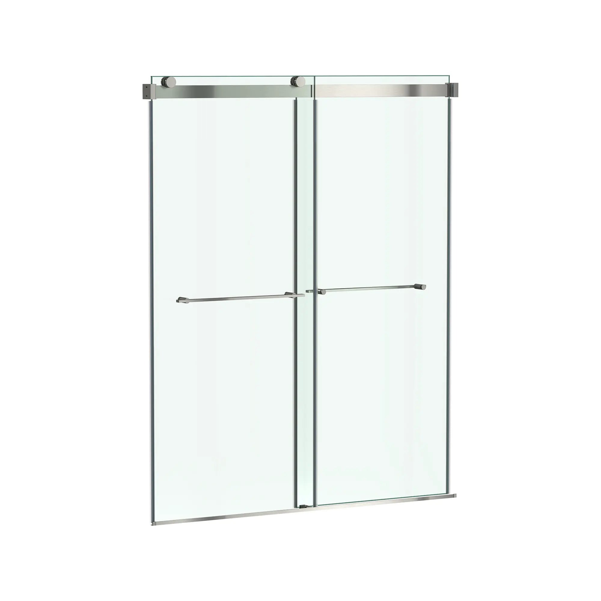 Aspirations 60 x 72-Inch Frameless Sliding Shower Door // 60 X 72 IN / BRUSHED NICKEL // 188287_Aspirations_SiloRight_AM00854400.295_0001_May2023_0_CDNwebp.webp