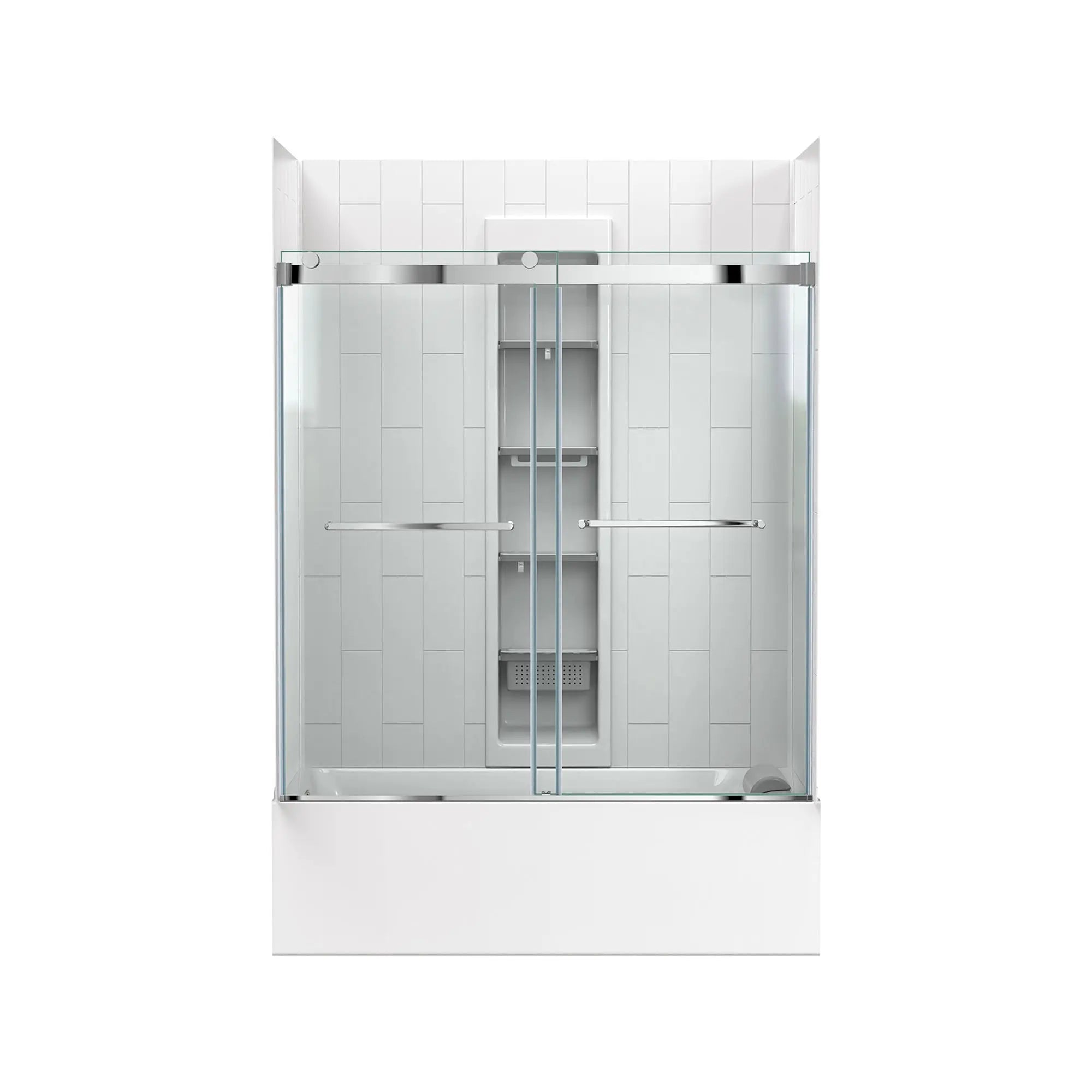Aspirations 60 x 60-Inch Frameless Sliding Bathtub Door // 60 X 60 IN / SILVER SHINE // 188316_Aspirations_SiloFront_AM00853400.213_2964202.020_2952BWT32.020_7192000.020_0001_Aug2023_0_CDNwebp_9830c65c-2571-43d3-9312-dbbae1a43ef3.webp