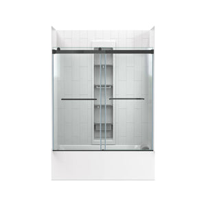 [AM00853400.243] Aspirations 60 x 60-Inch Frameless Sliding Bathtub Door - Silver Shine