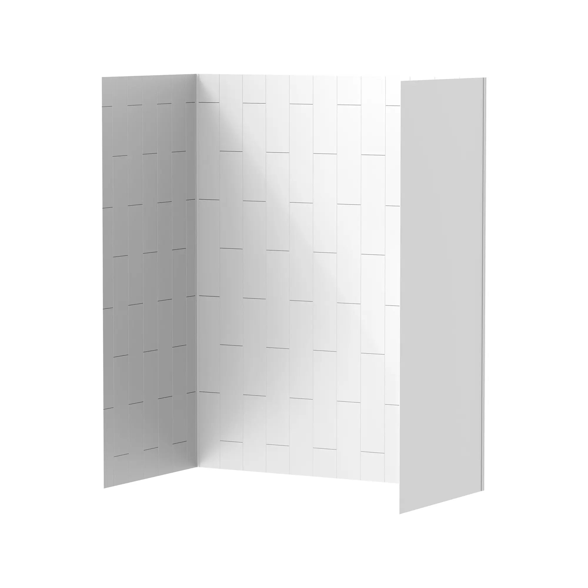 Aspirations 60 x 32 x 72-Inch Vertical Tile Bath Wall Set // WHITE // 188341_Aspirations_SiloLeft_2952BWT32_0001_APRIL2023_0_CDNwebp.webp