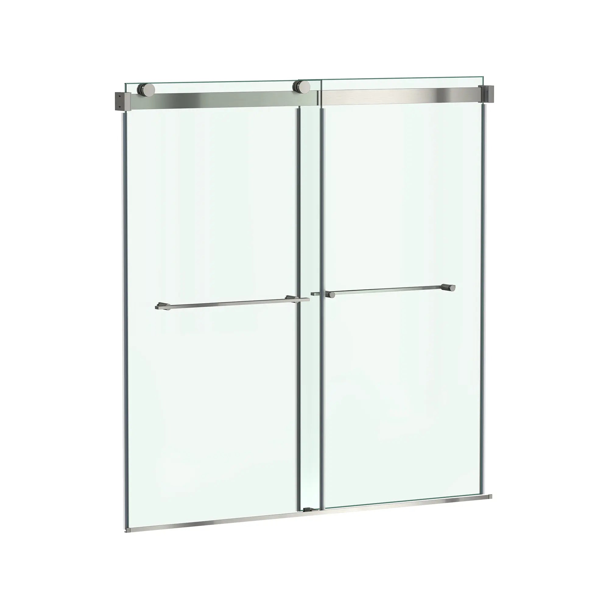 Aspirations 60 x 60-Inch Frameless Sliding Bathtub Door // 60 X 60 IN / BRUSHED NICKEL // 193178_Aspirations_SiloRight_AM00853400.295_0001_May2023_0_CDNwebp_ee0086b4-83b6-4873-b473-1105a5c87129.webp