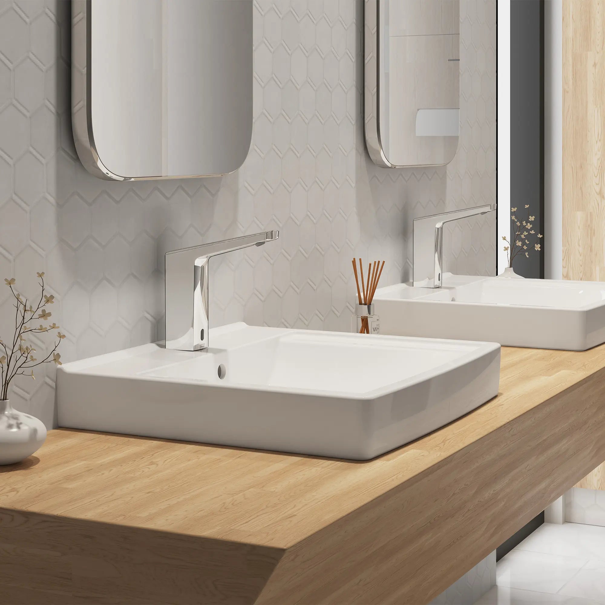 Paradigm® Selectronic® Touchless Faucet, Base Model, 0.5 gpm/1.9 Lpm // POLISHED CHROME // 238891_DetectLnkIot_EnvironmentCloseUp_702B505.002_0001_MARCH2024_0_CDNwebp.webp