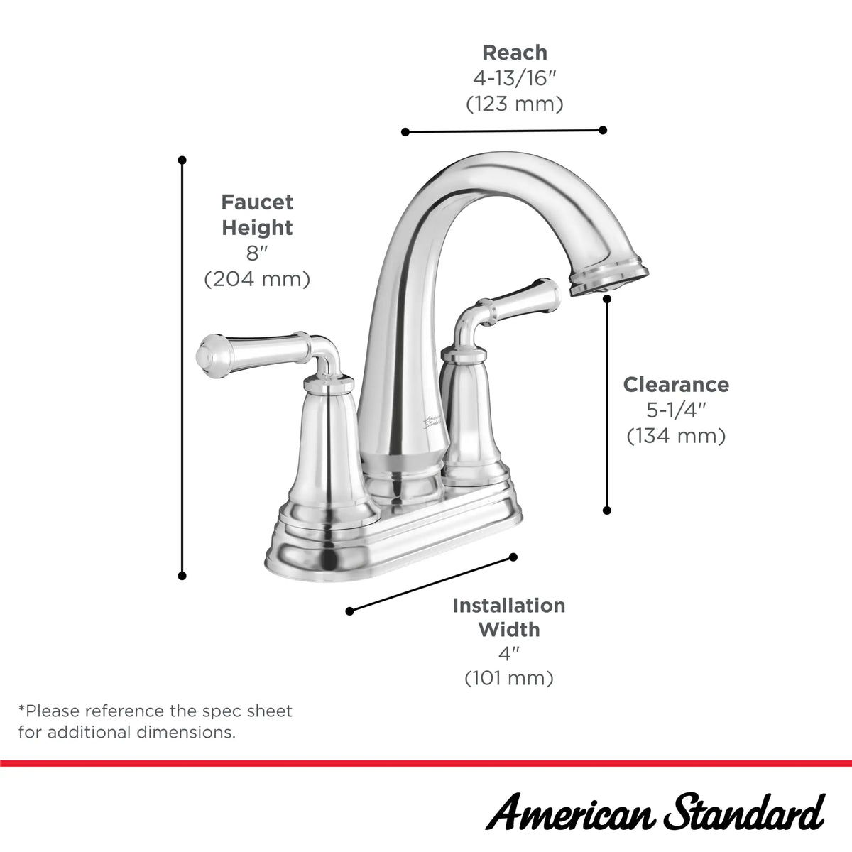 Delancey® 4-Inch Centerset 2-Handle Bathroom Faucet 1.2gpm/4.5 L/min With Lever Handles // POLISHED CHROME // 239565_Delancey_Infographic_7052207_0003_MAR2024_CDNwebp.webp