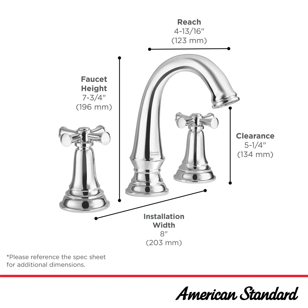 Delancey® 8-Inch Widespread 2-Handle Bathroom Faucet 1.2 gpm/4.5 L/min With Cross Handles // POLISHED CHROME // 239649_Delancey_Infographic_7052827_0004_MAR2024_CDNwebp.webp