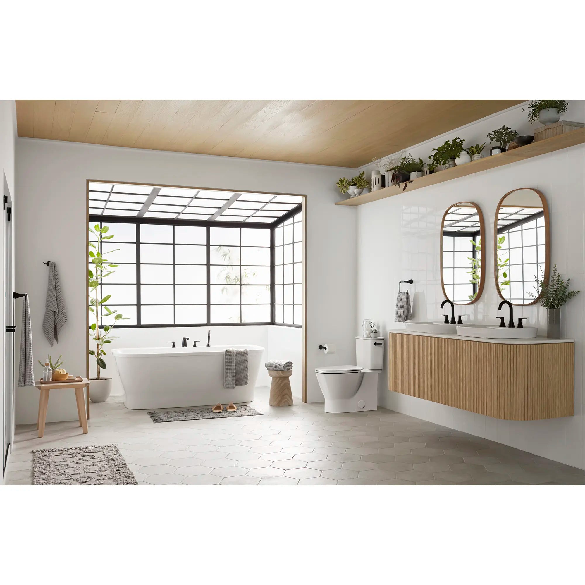 EcoStrength Aspiration Skirted Two-Piece 0.80 gpf/3.0 Lpf Chair-Height Right-Hand Trip Lever Elongated Toilet With Seat // WHITE // 245265_Aspirations_Ecostrength_EnvironmentFull_251AA808.020_0002_FEBRUARY2024_CDNwebp.webp