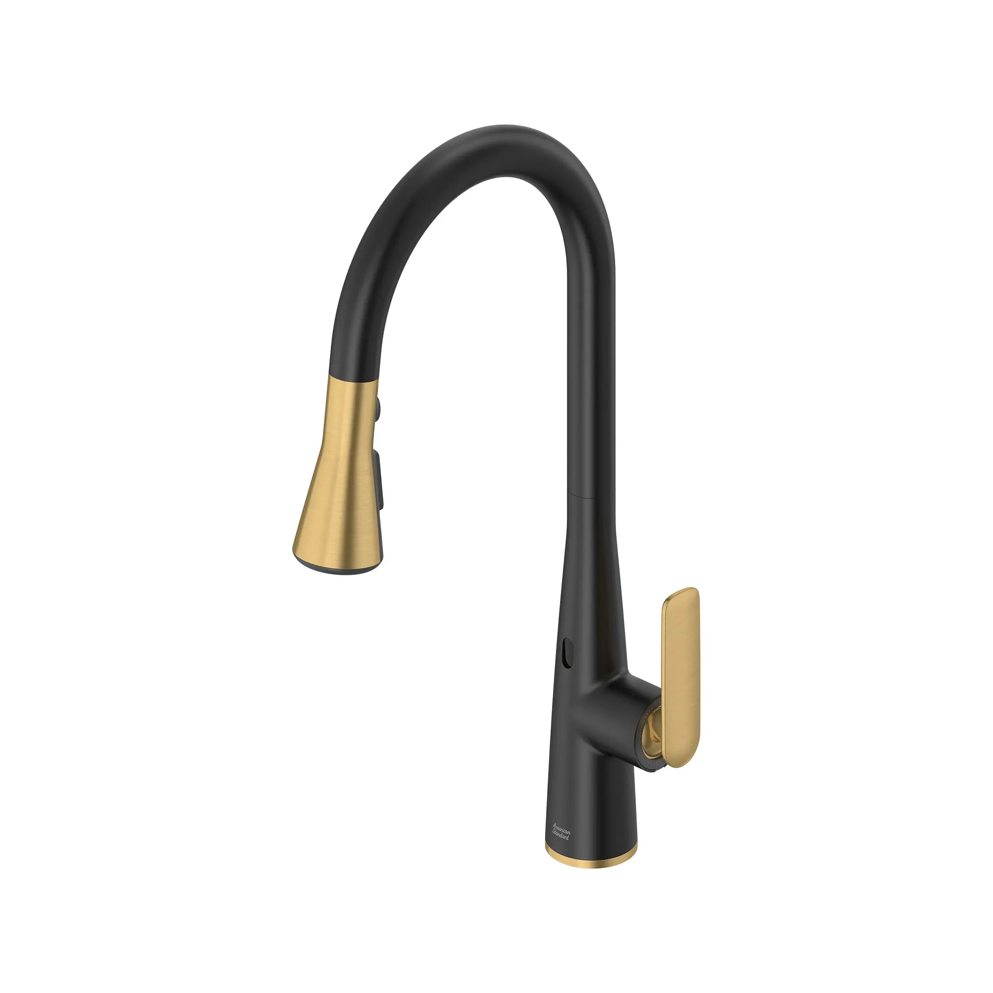 Aspirations Touchless Pull-Down Kitchen Faucet  // MATTE BLACK/BRUSH COOL SUNRISE // 247066_Aspirations_SiloLeft_1048804240_0001_JUNE2024_CDNwebp.webp