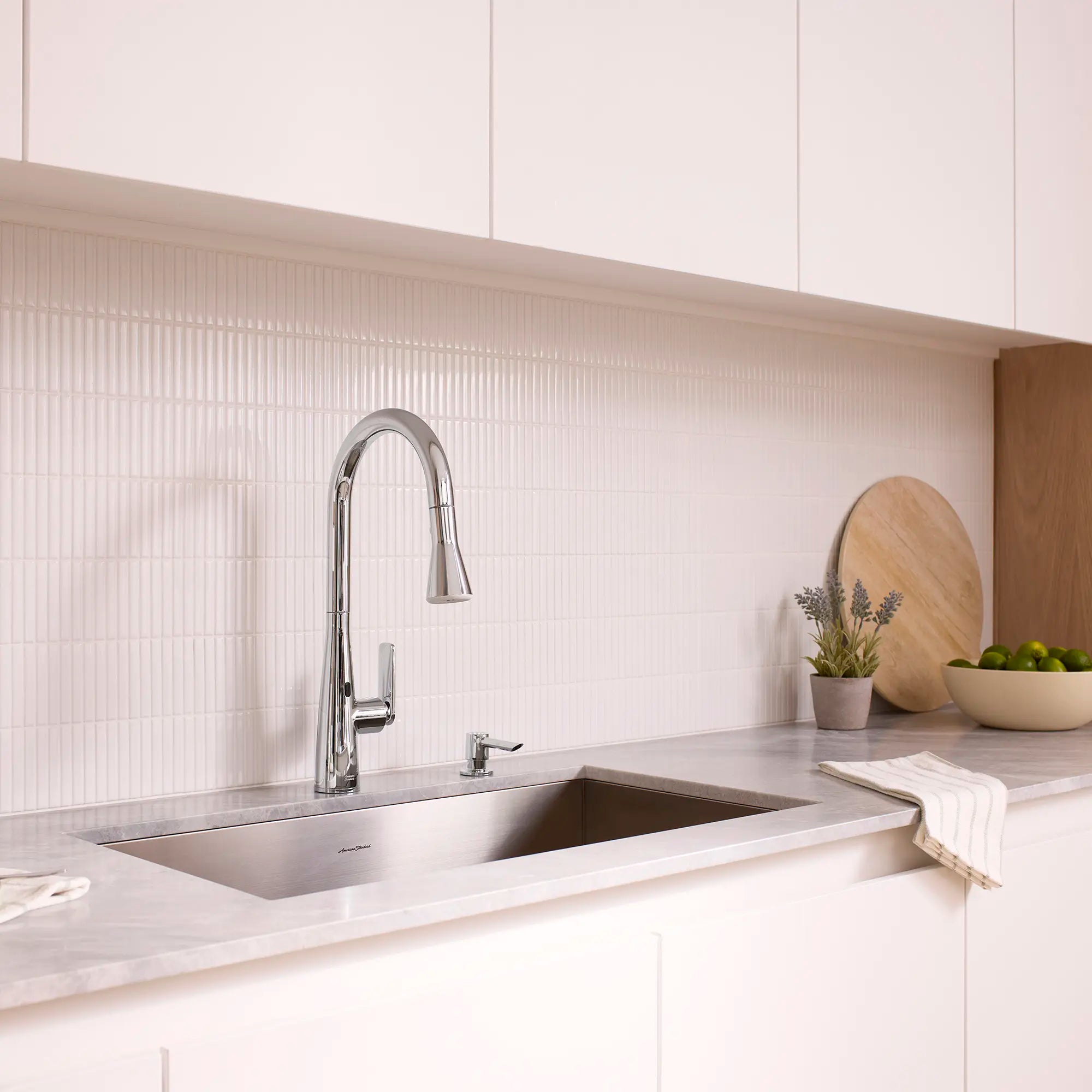 Aspirations Touchless Pull-Down Kitchen Faucet  // POLISHED CHROME // 262111_Aspirations_EnvironmentCloseUp_1048800000_0001_April2025_CDNwebp.webp