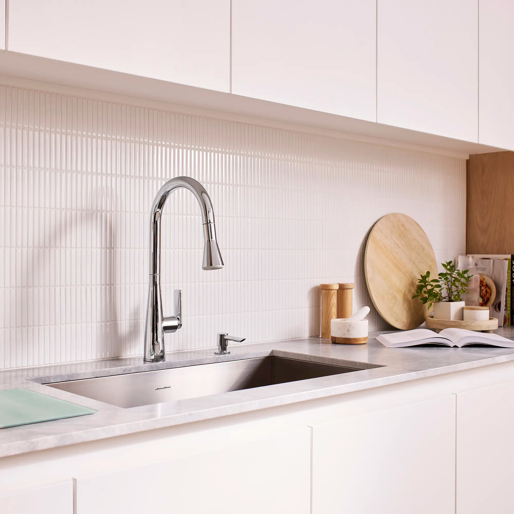 Aspirations Pull-Down Kitchen Faucet  // POLISHED CHROME // 262116_Aspirations_EnvironmentCloseUp_1048810000_0001_April2025_CDNwebp.webp