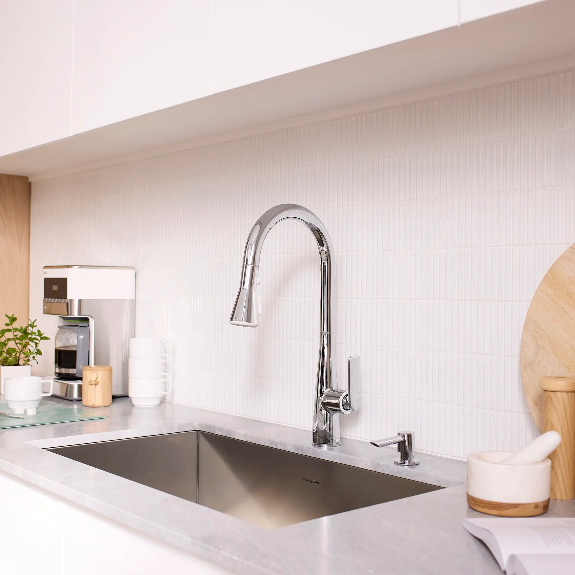 Aspirations Pull-Down Kitchen Faucet  // POLISHED CHROME // 262117_Aspirations_EnvironmentCloseUp_1048810000_0002_April2025_CDNwebp.webp