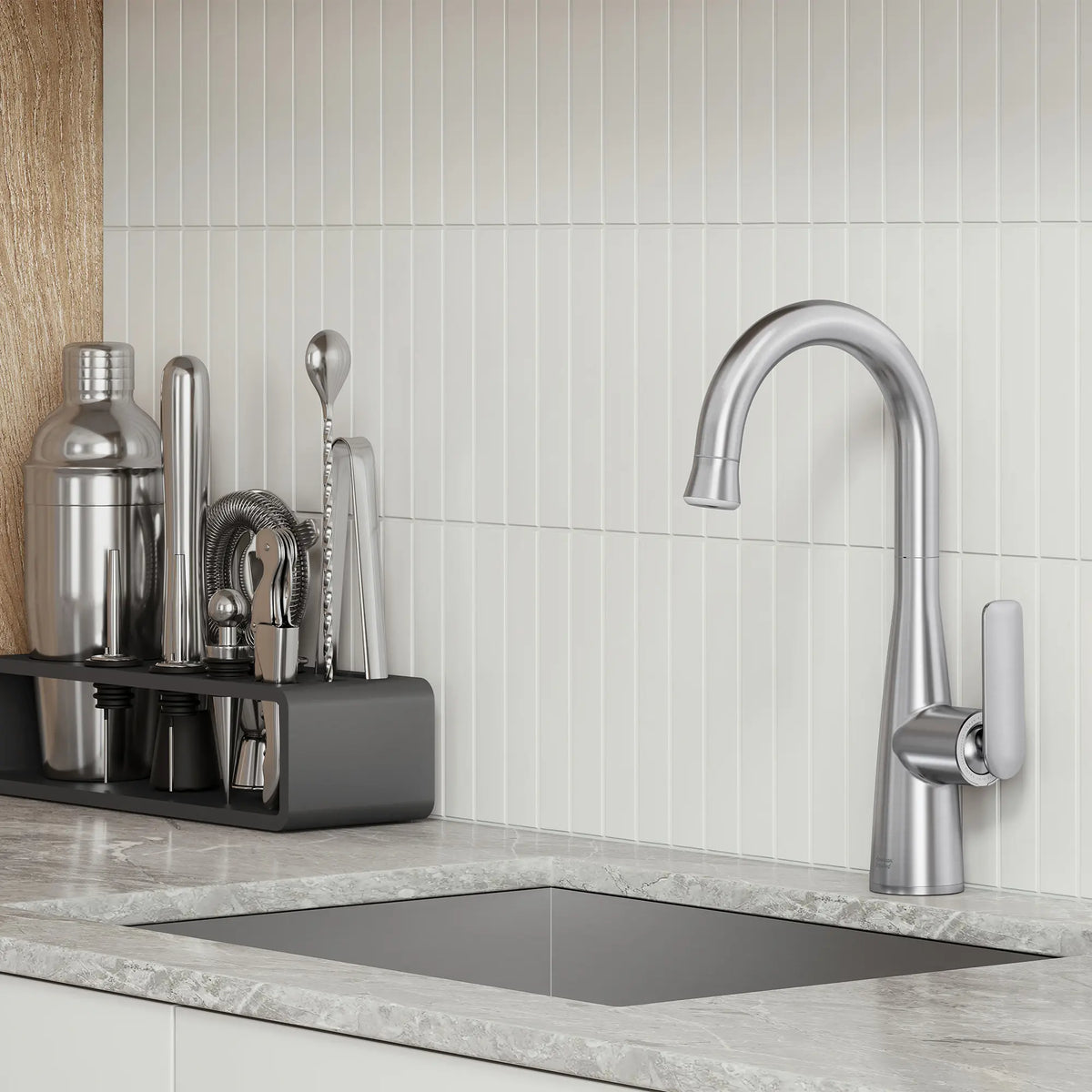 Aspirations Pull-Down Bar Faucet  // STAINLESS STEEL // 263016_Aspirations_EnvironmentCloseUpl_104827DC00_0001_FEBURARY2025_0_CDNwebp_95d69ede-41a1-4000-aa6a-cadd5e8e1538.webp
