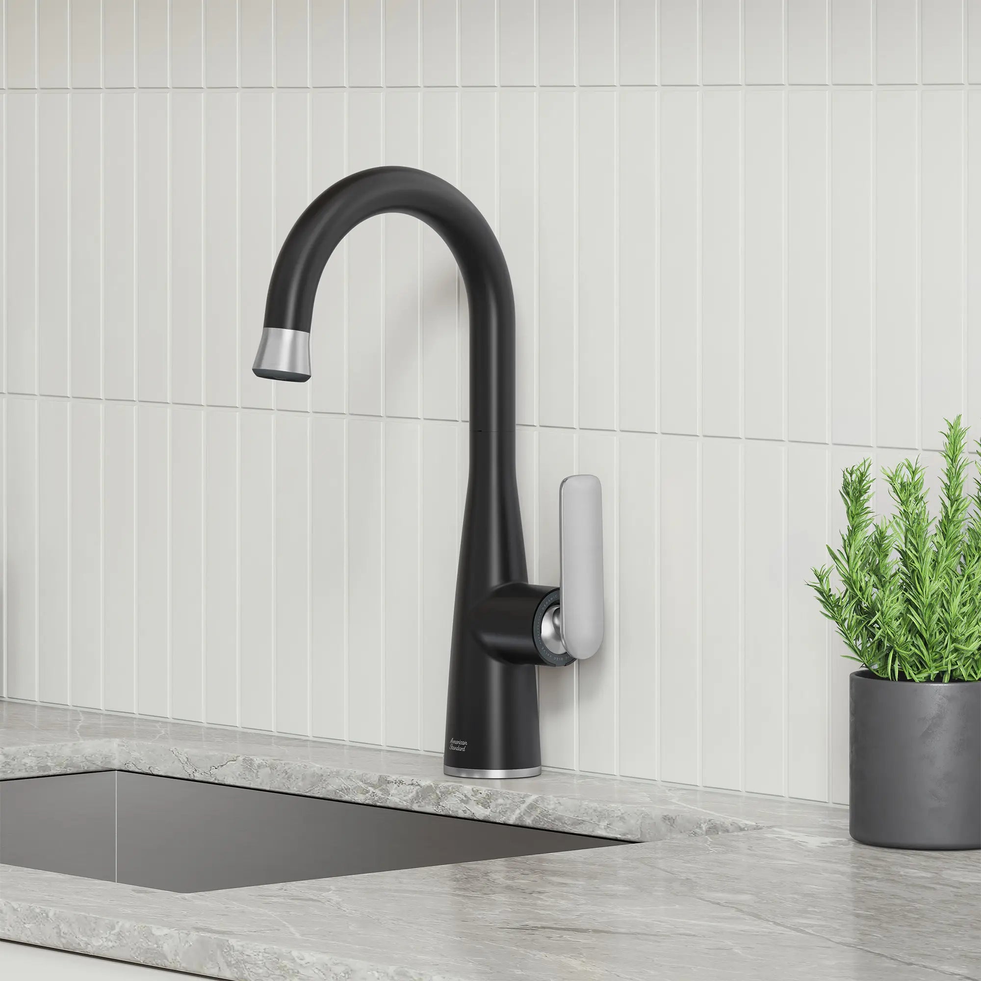 Aspirations Pull-Down Bar Faucet  // MATTE BLACK/STAINLESS STEEL // 263026_Aspirations_EnvironmentCloseUpl_1048274230_0002_FEBURARY2025_0_CDNwebp_21e92c11-d4ca-4a97-91c2-068b0754de55.webp