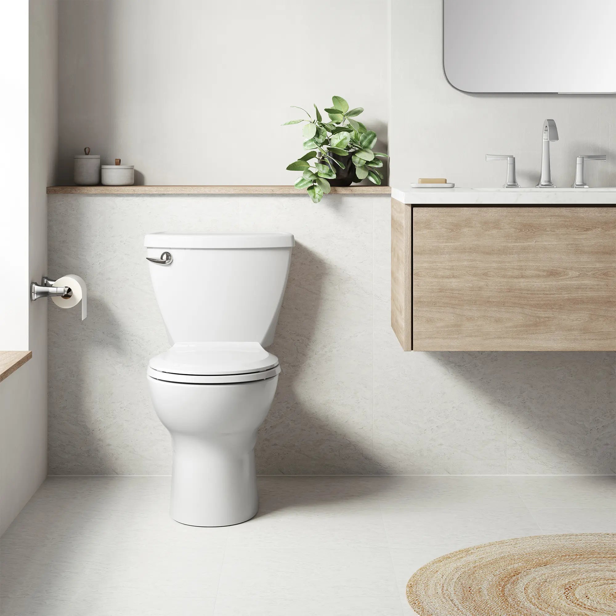 Cadet 3 Two-Piece 1.28 gpf/4.8 Lpf Standard Height Round Front Complete Toilet With Seat and Lined Tank // WHITE // 263140_Cadet_EnvironmentCloseUp_2880528ST020_0002_MAY2025_0_CDNwebp.webp