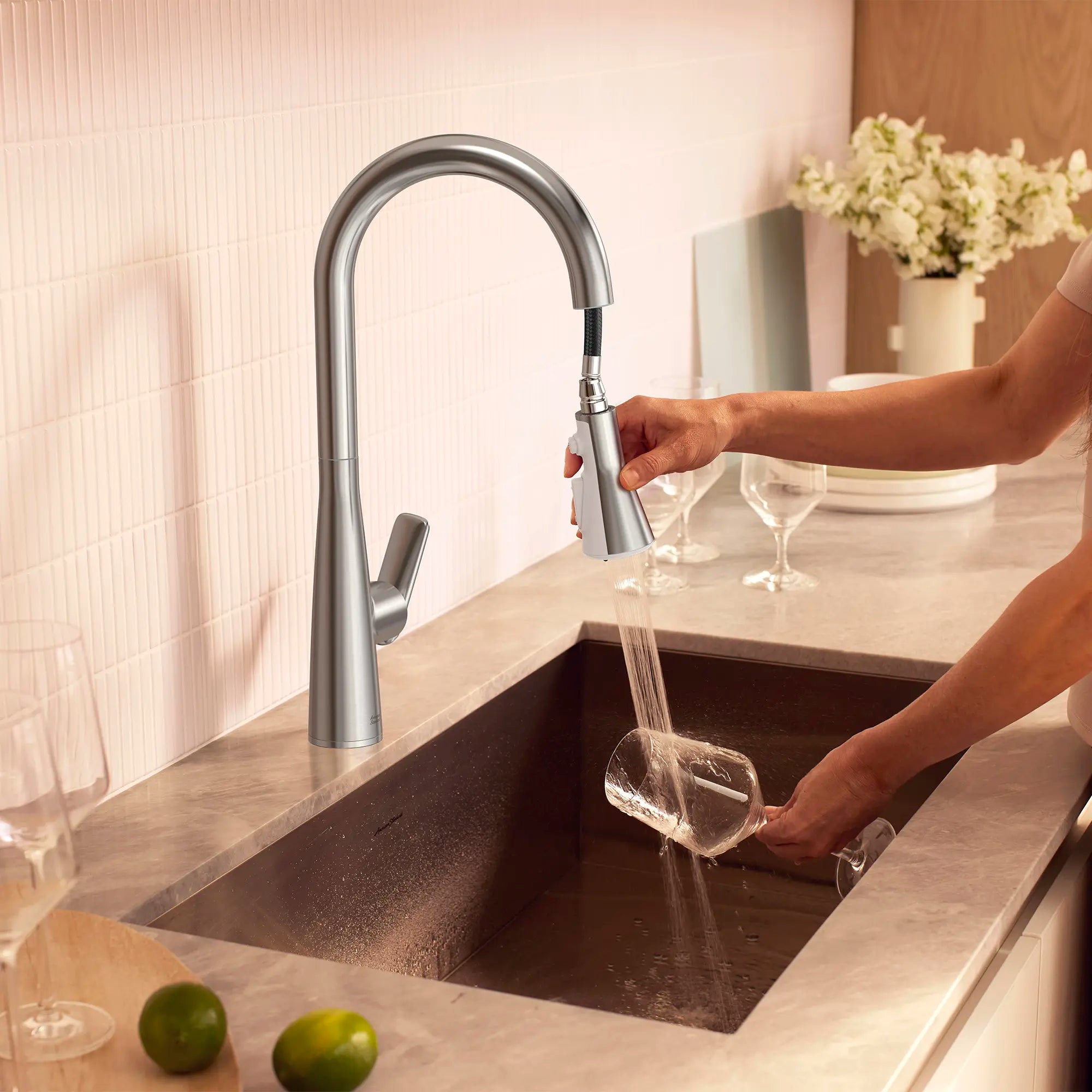 Aspirations Pull-Down Kitchen Faucet  // STAINLESS STEEL // 263677_Aspirations_EnvironmentCloseUp_104881DC00_0003_MAY2025_0_CDNwebp.webp