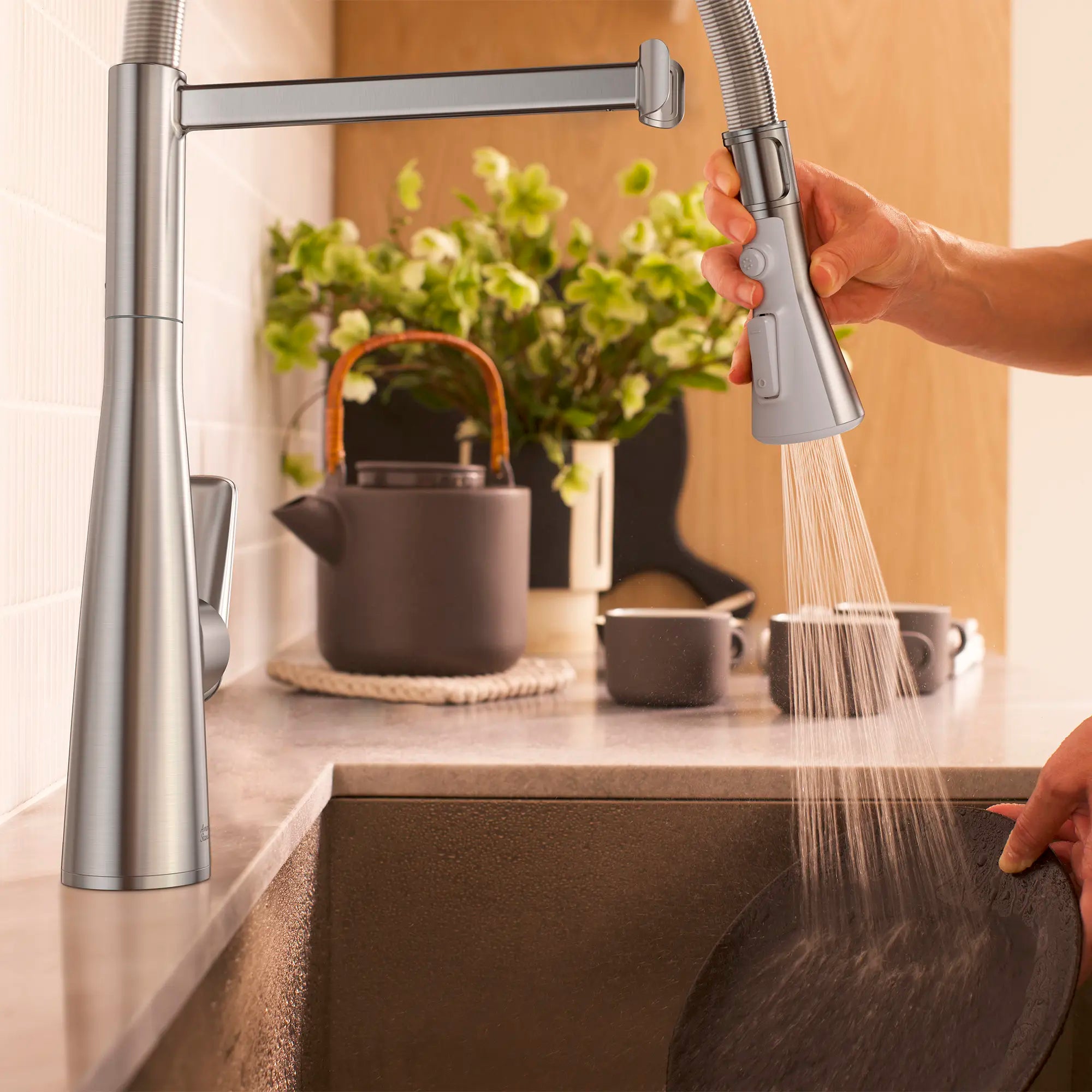 Aspirations Semi-Pro Kitchen Faucet  // STAINLESS STEEL // 263685_Aspirations_EnvironmentCloseUp_104882DC00_0003_MAY2025_0_CDNwebp_acb7c290-7989-4b5a-892f-9f332b8475cc.webp