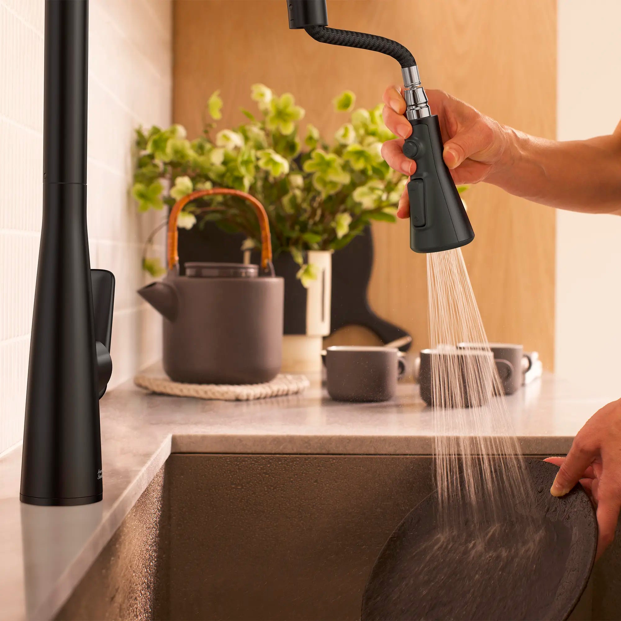 Aspirations Pull-Down Kitchen Faucet  // MATTE BLACK // 263791_Aspirations_EnvironmentCloseUp_1048812430_0003_MAY2025_0_CDNwebp.webp