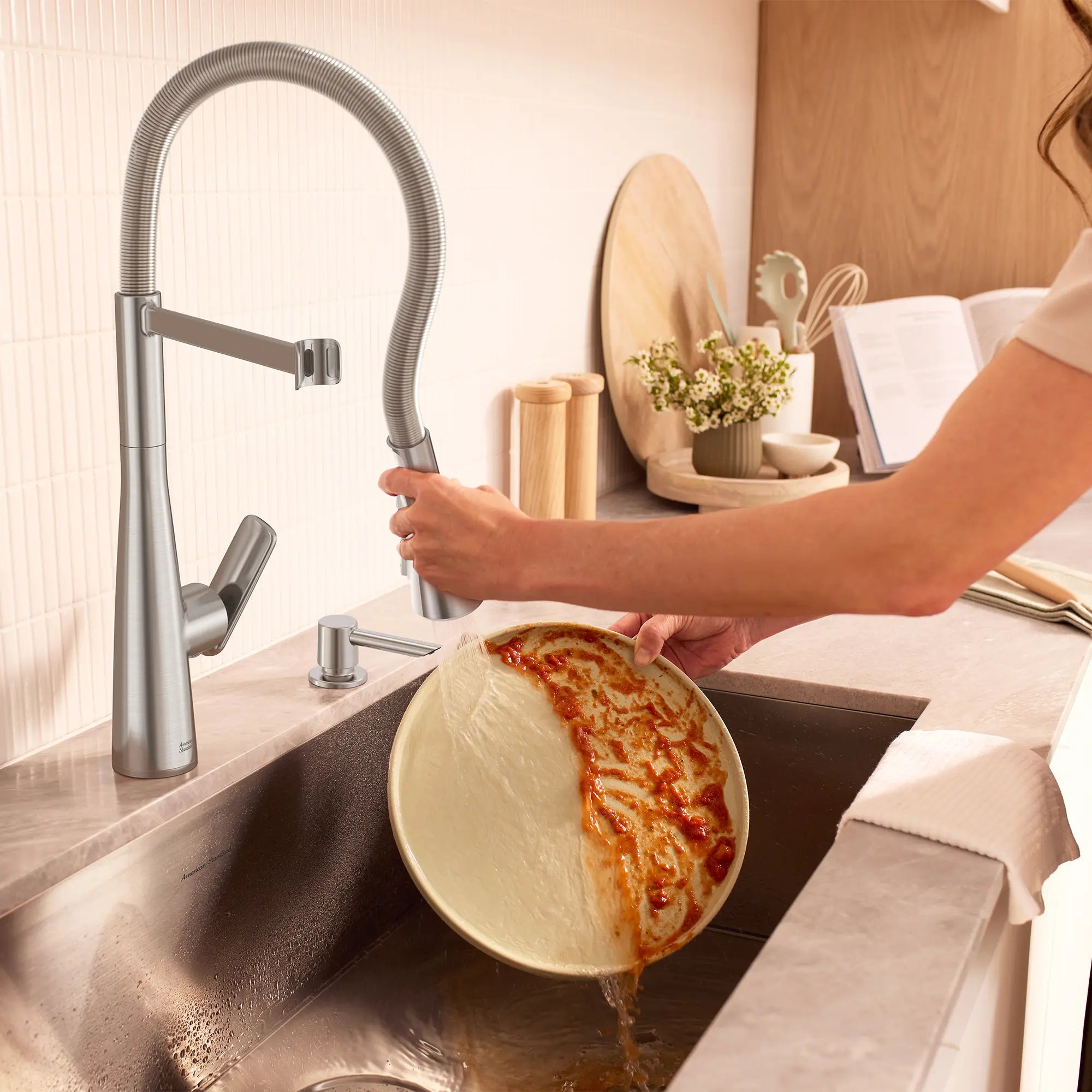 Aspirations Semi-Pro Kitchen Faucet  // STAINLESS STEEL // 263795_Aspirations_Lifestyle_104882DC00_0004_June2025_1_CDNwebp_f2e8e96e-7a02-49ec-9d43-7112076ed900.webp