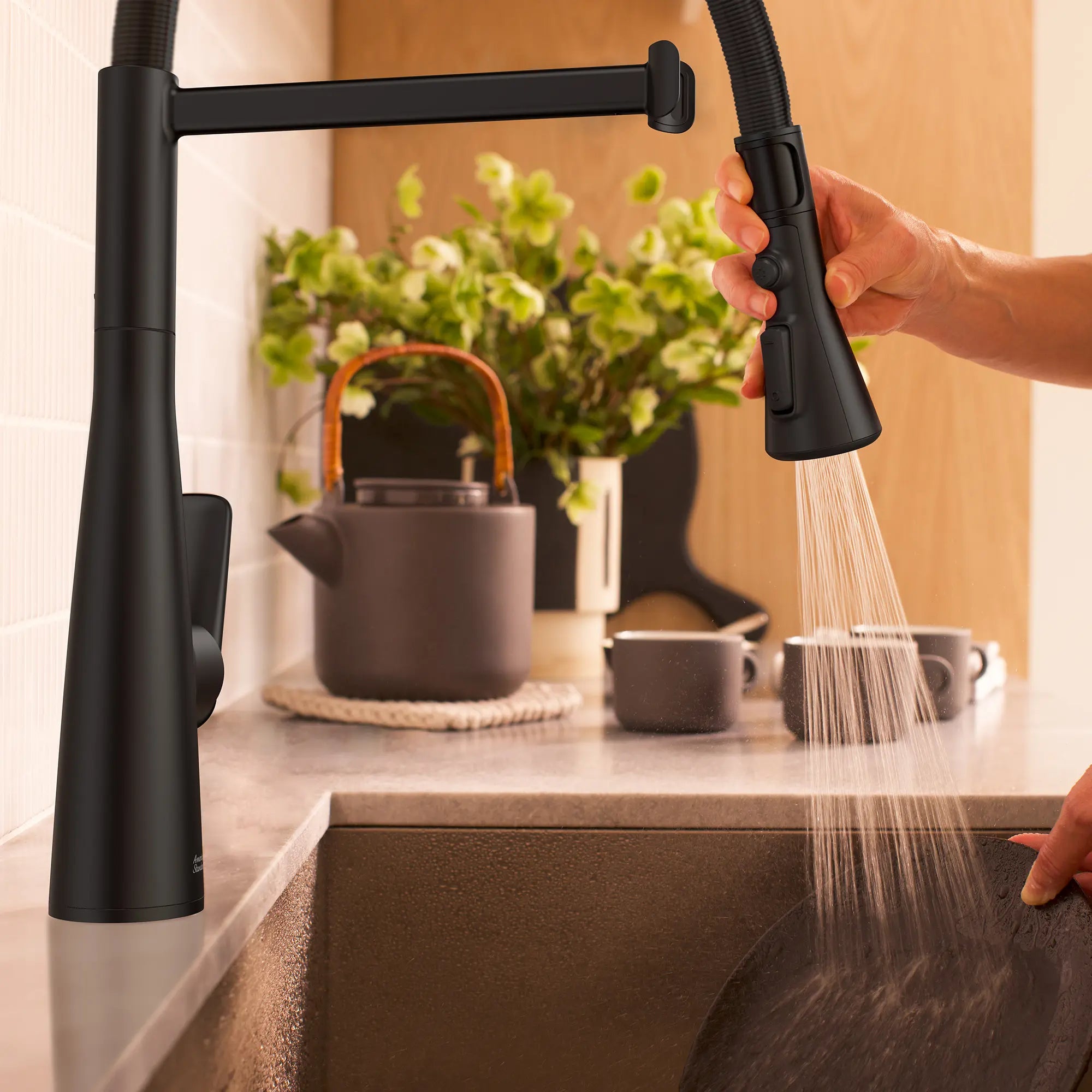 Aspirations Semi-Pro Kitchen Faucet  // MATTE BLACK // 263805_Aspirations_EnvironmentCloseUp_1048822430_0003_JUNE2025_0_CDNwebp_e5b63b72-be6c-47e8-a0f6-5a261d2e2300.webp