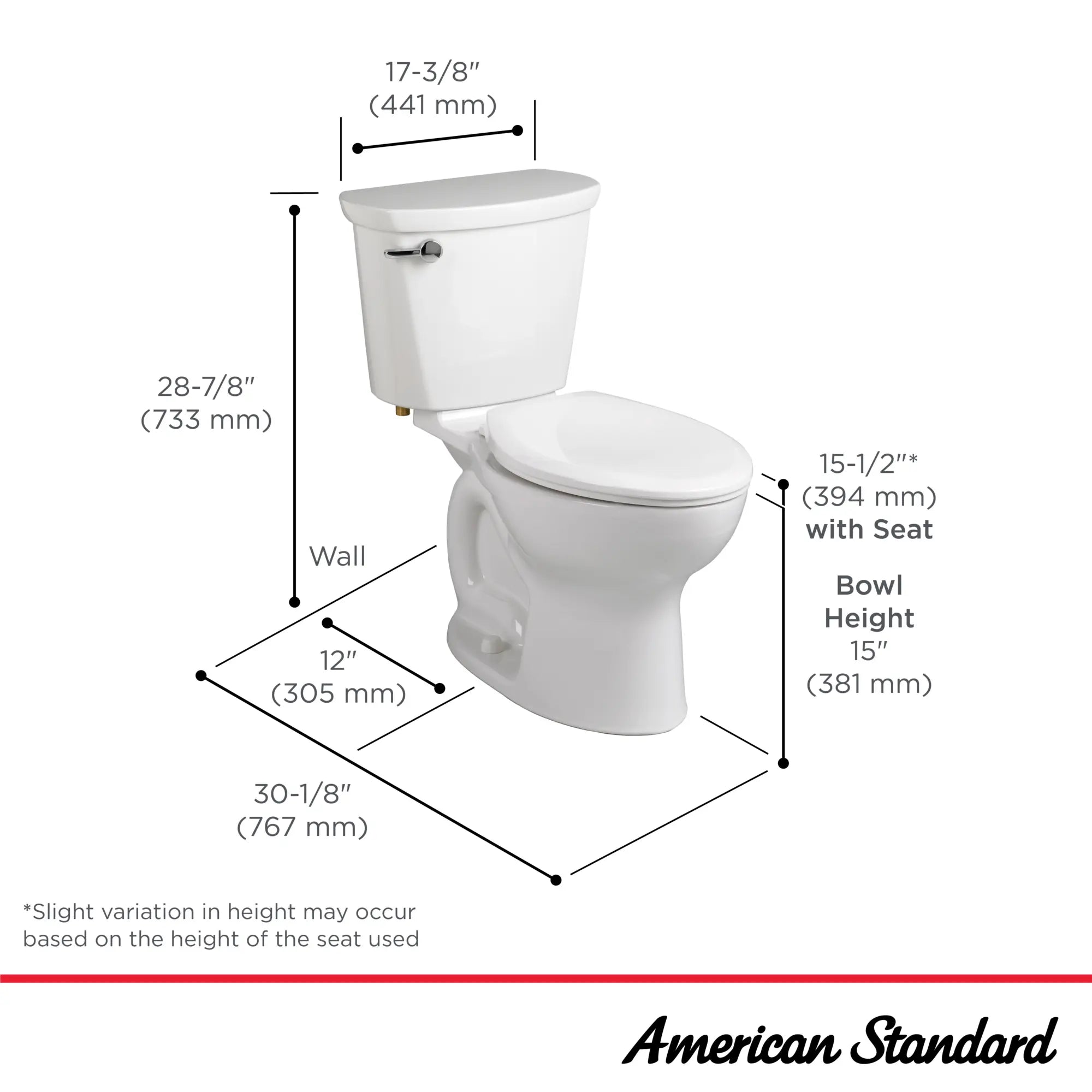 Cadet® PRO Two-Piece 1.6 gpf/6.0 Lpf Standard Height Elongated Toilet Less Seat // WHITE // 264986_Cadet_Infographic_215CA004_0001_May2025_1_CDNwebp.webp