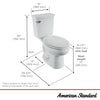 [288CA114.020] H2Optimum® Two-Piece 1.1 gpf/4.2 Lpf Standard Height Elongated Toilet Less Seat - White