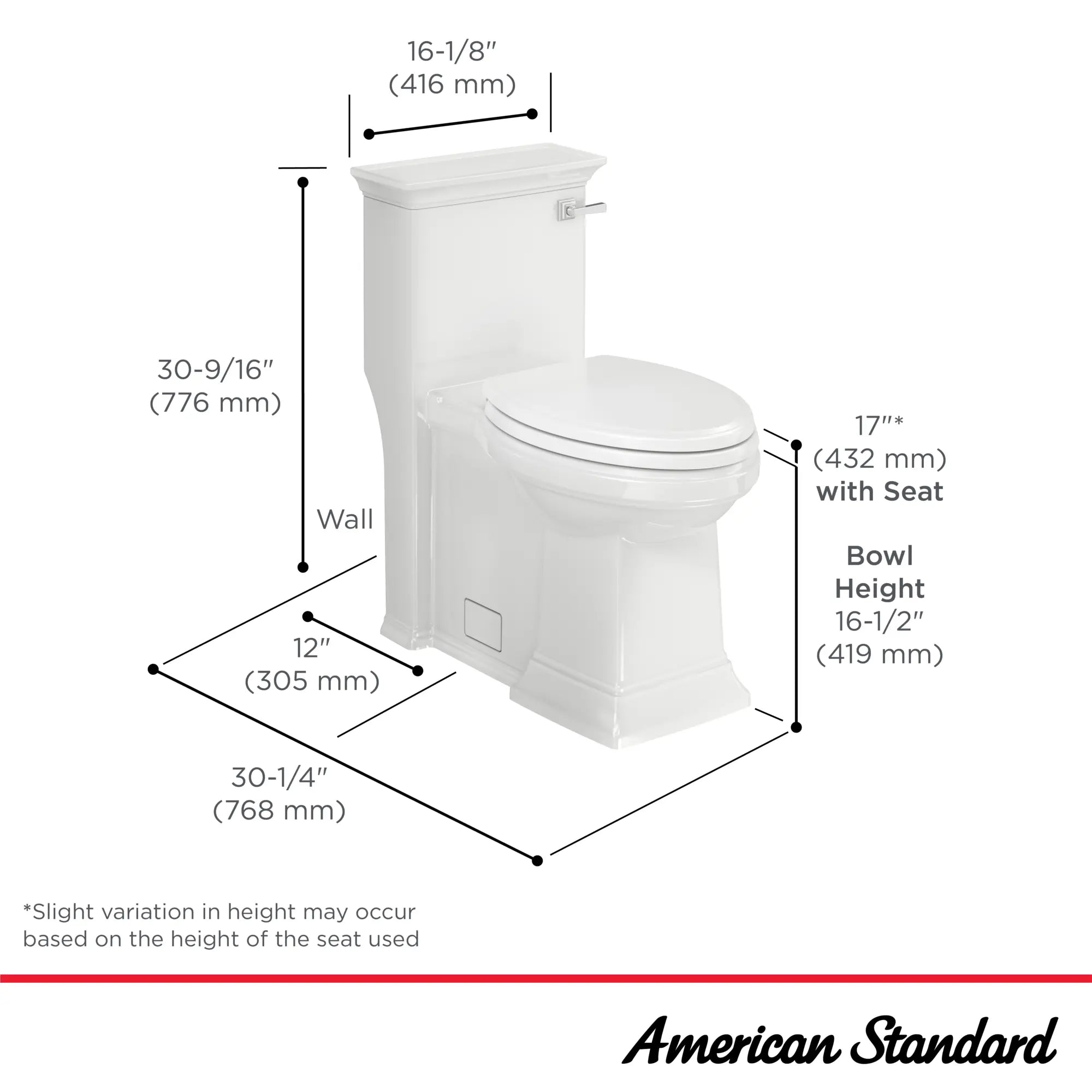 Town Square® S One-Piece 1.28 gpf/4.8 Lpf Chair Height Right-Hand Trip Lever Elongated Toilet With Seat // RIGHT / WHITE // 268000_TownSquare_Infographic_2851A105_0001_May2025_0_CDNwebp.webp