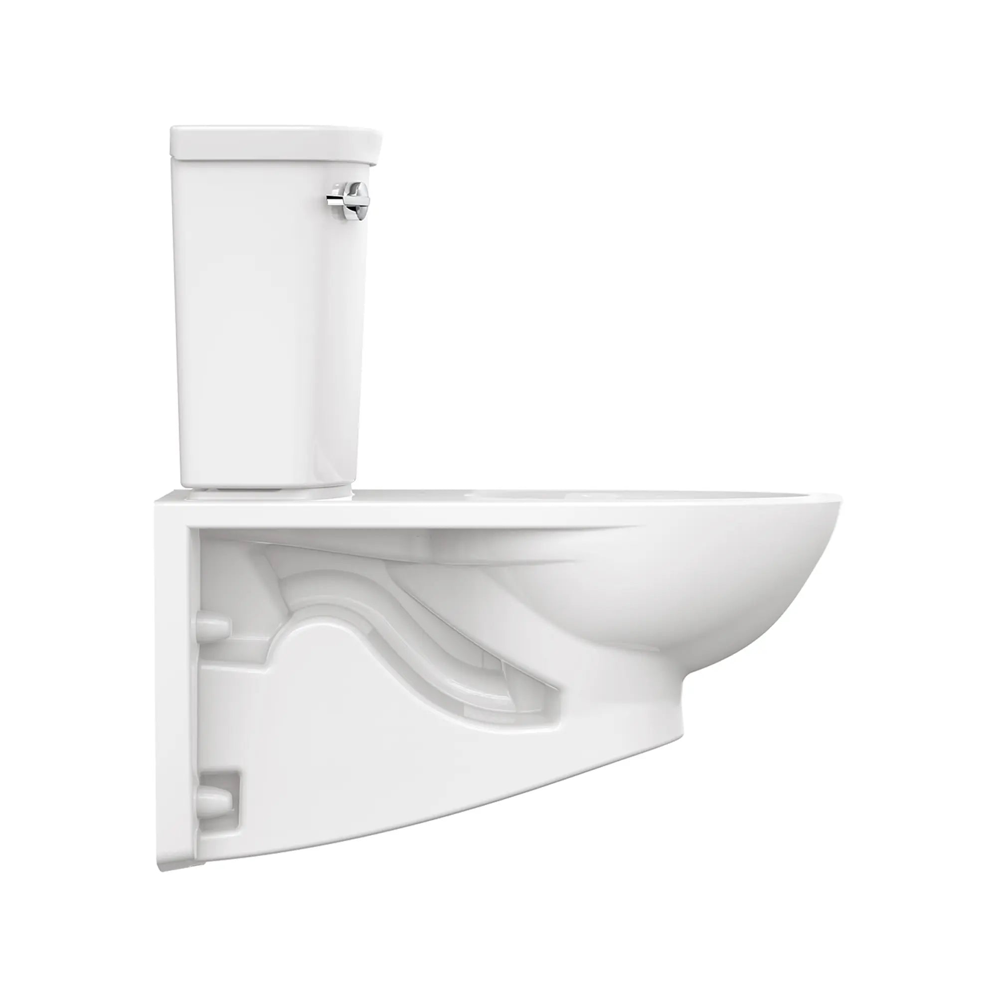 Glenwall® VorMax® Two-Piece 1.28 gpf/4.8 Lpf Right-Hand Trip Lever Back Outlet Elongated Wall-Hung EverClean® Toilet // WHITE // 281124_Glenwall_SiloSide_2882108.020_0001_DECEMBER2025_0_CDNwebp.webp