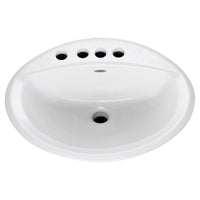 [0475035.020] Aqualyn® Drop-In Sink With 4-Inch Centerset and Extra Left-Hand Hole - White