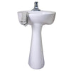 [0611100.020] Cornice Center Hole Only Pedestal Sink Top and Leg Combination - White