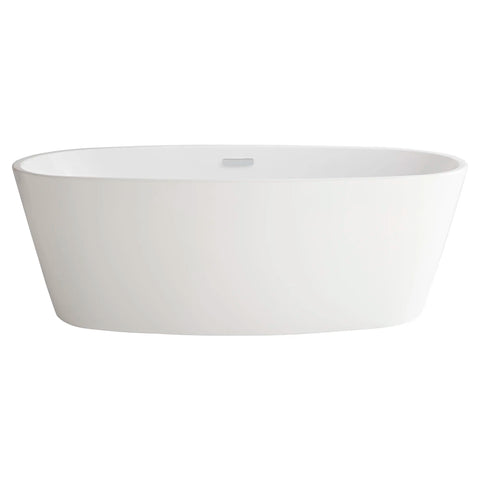 Coastal Serin 68 x 31-Inch Freestanding Bathtub Center Drain With Integrated Overflow