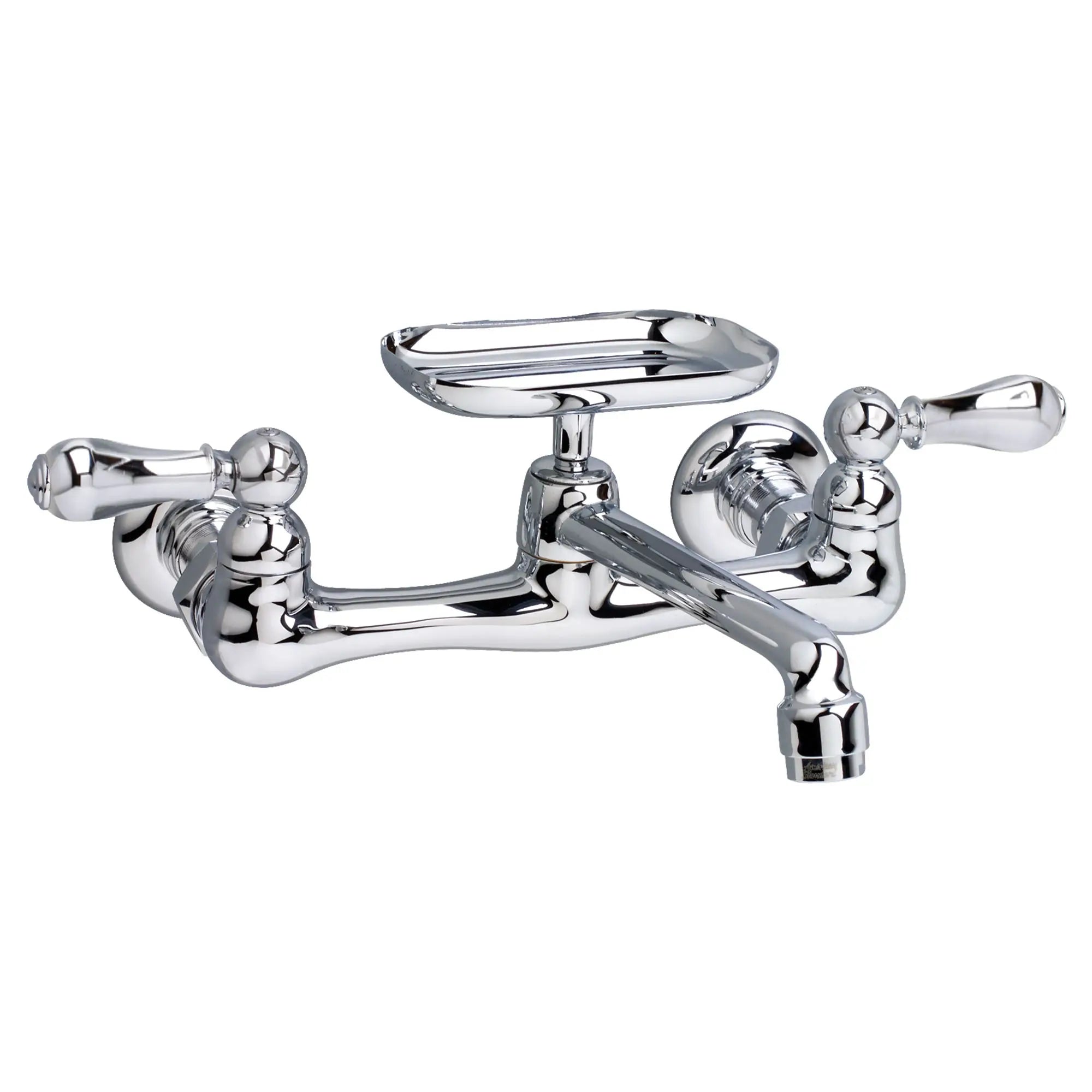 Heritage® Wall Mount Faucet With Cast Spout With Lever Handles and Soap Dish // POLISHED CHROME // 31340_7295152002_0_CDNwebp.webp