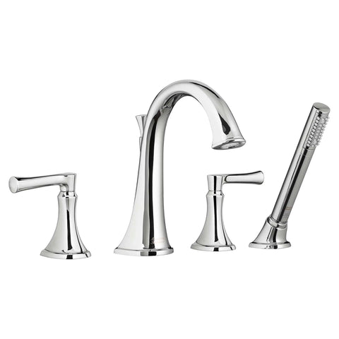 Estate Deck-Mount Bathtub Faucet with Personal Shower for Flash Rough-in Valve with Lever Handle