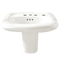 [0954123EC.020] Murro® Wall-Hung EverClean® Sink With 4-Inch Centerset and Extra Right-Hand Hole - White